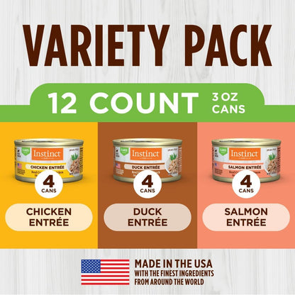 Instinct Flaked Entrée Wet Canned Cat Food - Variety Pack, 3 oz. Cans (Pack of 12)