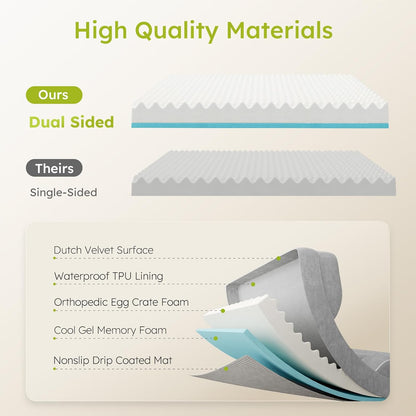 Dog Beds for Large Dogs, Orthopedic Dog Bed with Cooling Gel Memory Foam, Waterproof Large Pet Bed