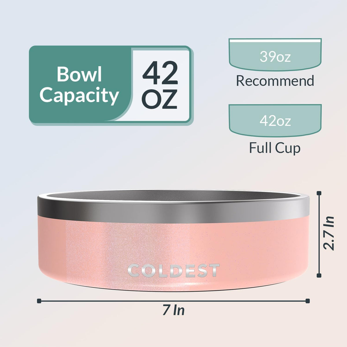 Coldest Dog Bowl - Anti Rust Metal, Non Slip, 3 Layers Insulated Stainless Steel Dog Bowls - Spill