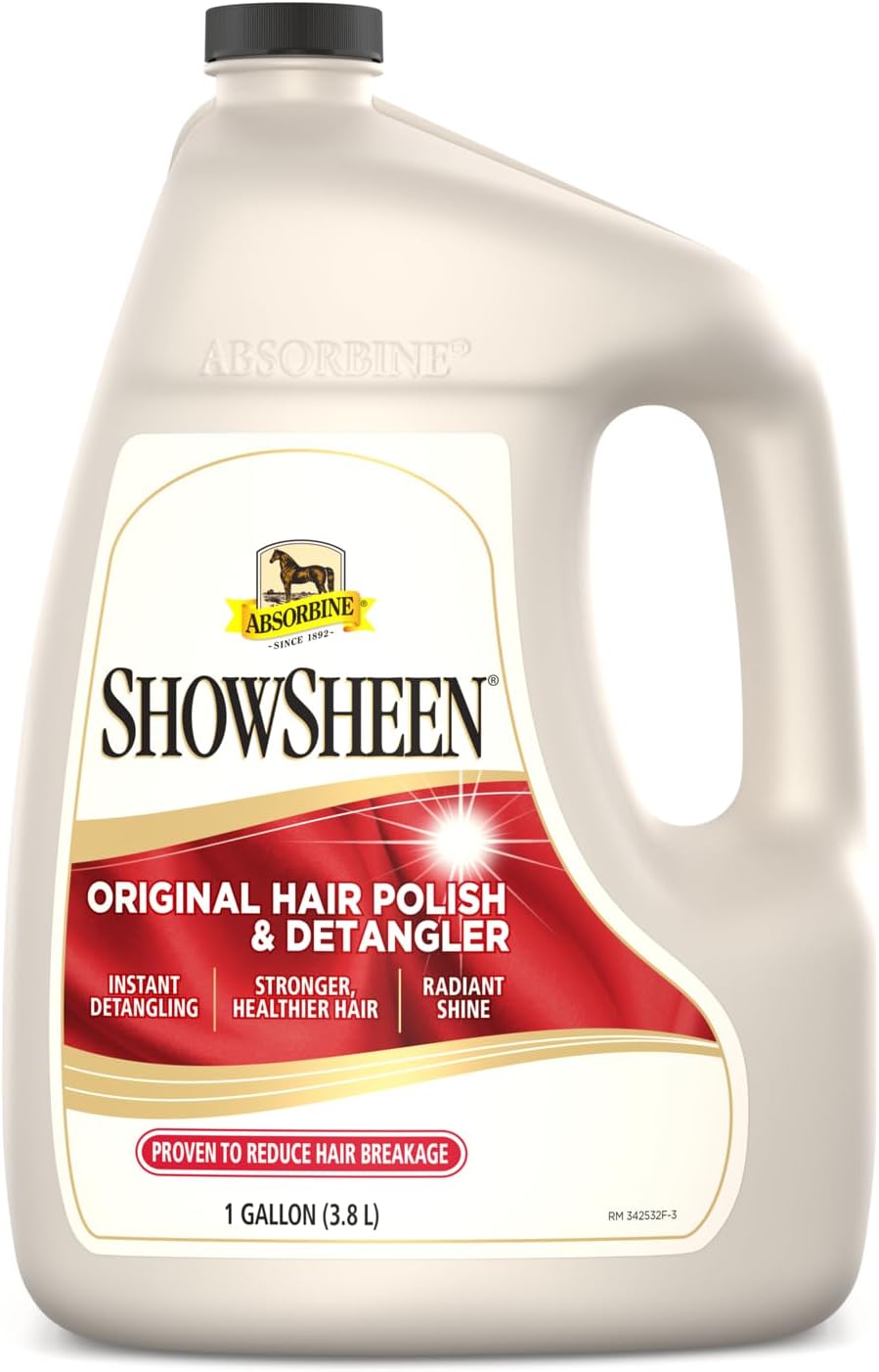 Absorbine ShowSheen Hair Polish & Detangler 128oz Refill Jug, Horse and Dog Coat, Mane and Tail
