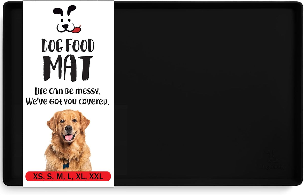DogBuddy Dog Food Mat – Waterproof Dog Bowl Mat for Food and Water, Silicone Pet Feeding Mats for