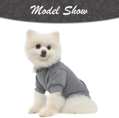KOOLTAIL Basic Dog Hoodie - Soft and Warm Dog Hoodie Sweater with Leash Hole and Pocket, Dog Winter