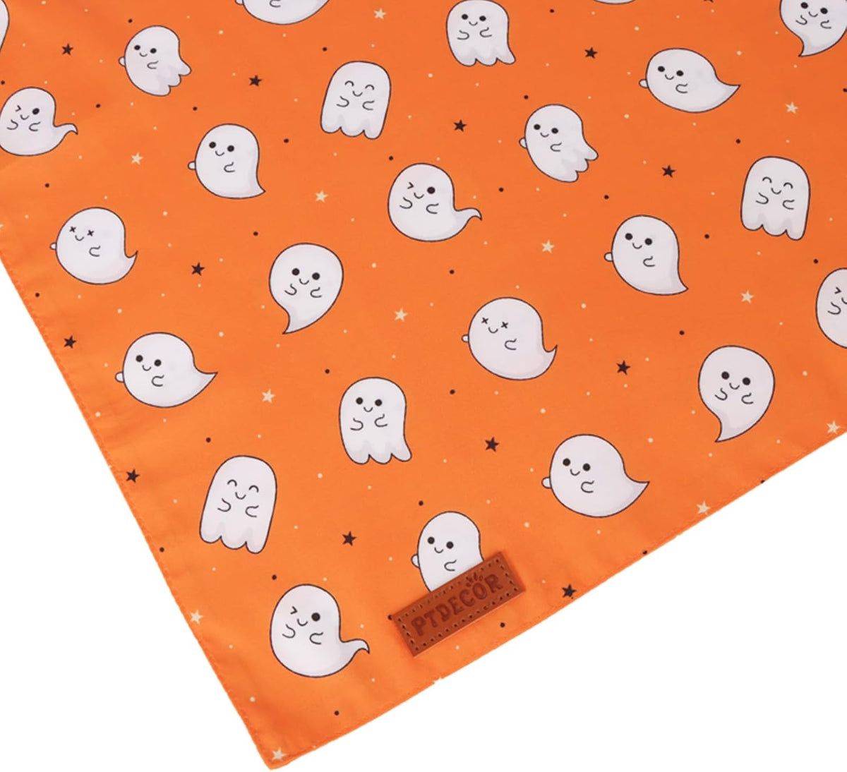 PTDECOR Halloween Dog Bandana, Cute Ghost Pumpkin Design Reversible Holiday Pet Scarf, Adjustable