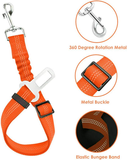 Lukovee Dog Seat Belt for Car, Adjustable Dog Car Harness for Large Medium Small Dogs, Soft Padded