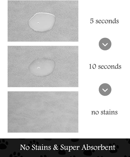 Pet Feeding Mat-Absorbent Dog Mat for Food and Water Bowl-No Stains Quick Dry Water Dispenser