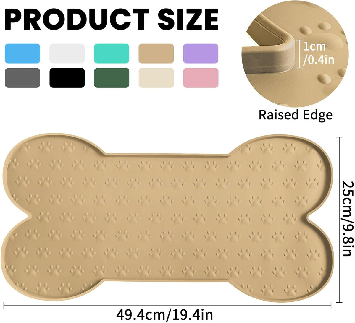 Dog Food Mat Anti-Slip Silicone Dog Bowl Mat Thicker Pet Placemat Waterproof Cat Feeder Pad with