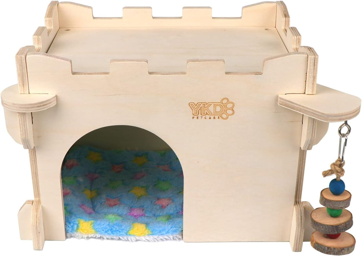 YKD Castle Chinchilla House - Small Animal Hideout for Chinchilla Guinea Pig Hedgehog, or Rat