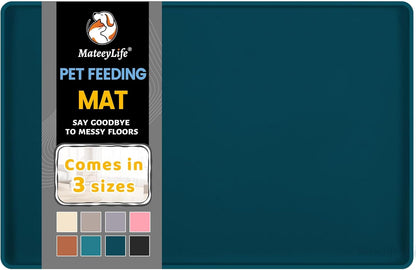 MateeyLife Silicone Cat & Dog Food Mat for Floors Waterproof, Anti-Slip Dog Bowl Mats for Food and