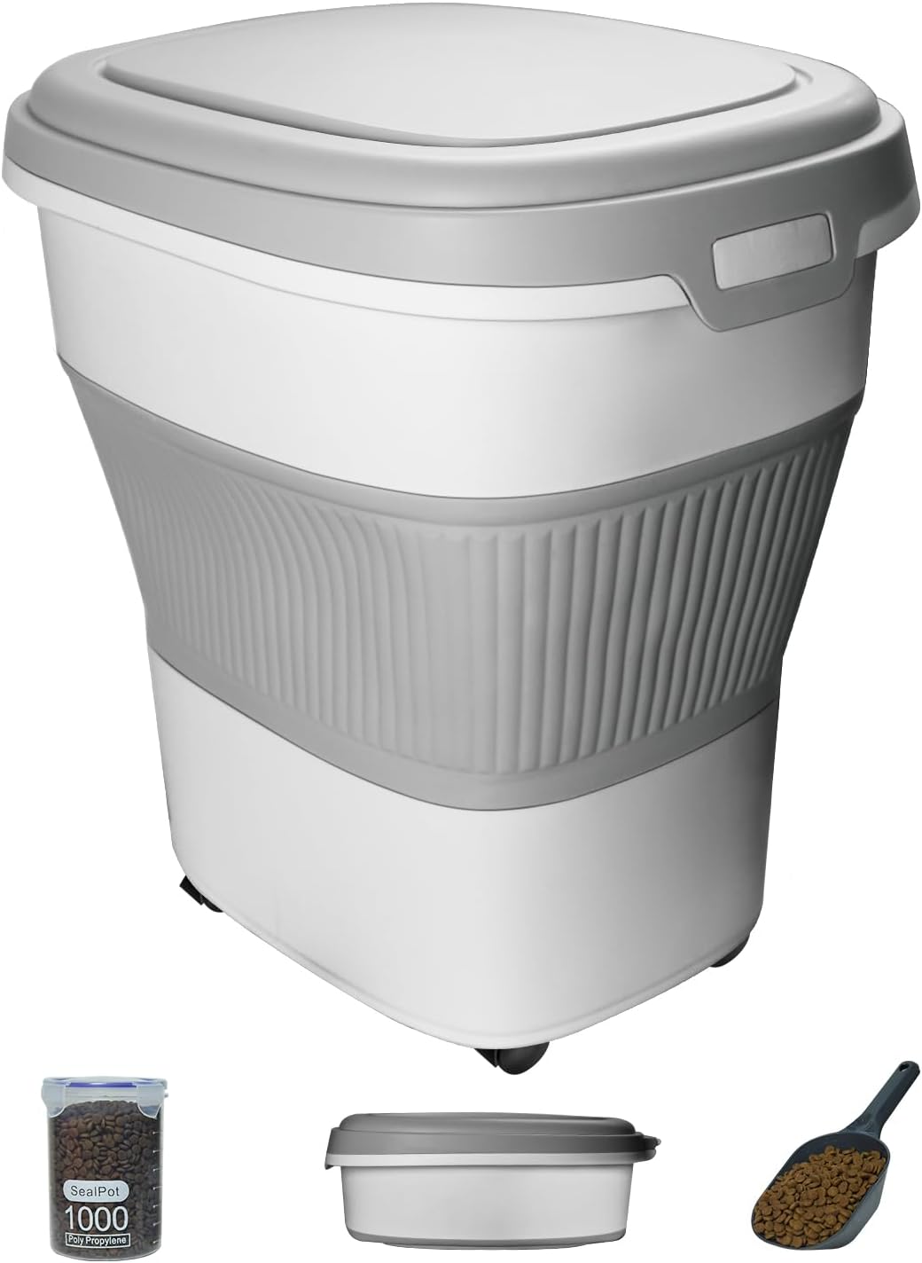 28-30Lbs Dog Food Storage Container, Collapsible Dog Food Container with Lid,Multifunctional Pet