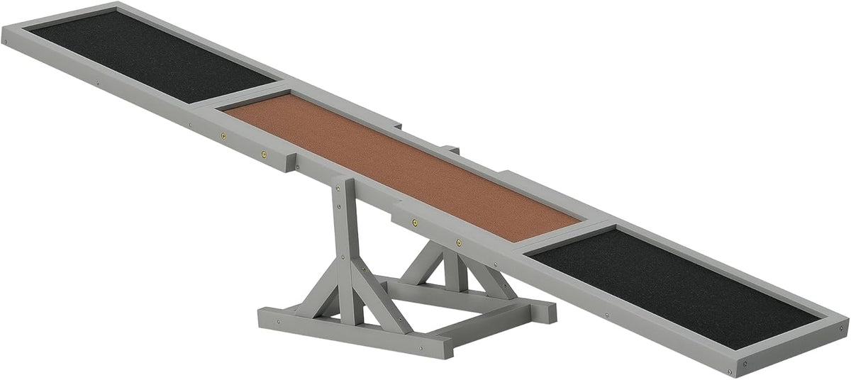 PawHut Wooden Dog Agility Seesaw for Training and Exercise, Platform Equipment Run Game Toy