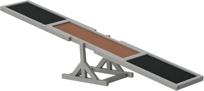 PawHut Wooden Dog Agility Seesaw for Training and Exercise, Platform Equipment Run Game Toy