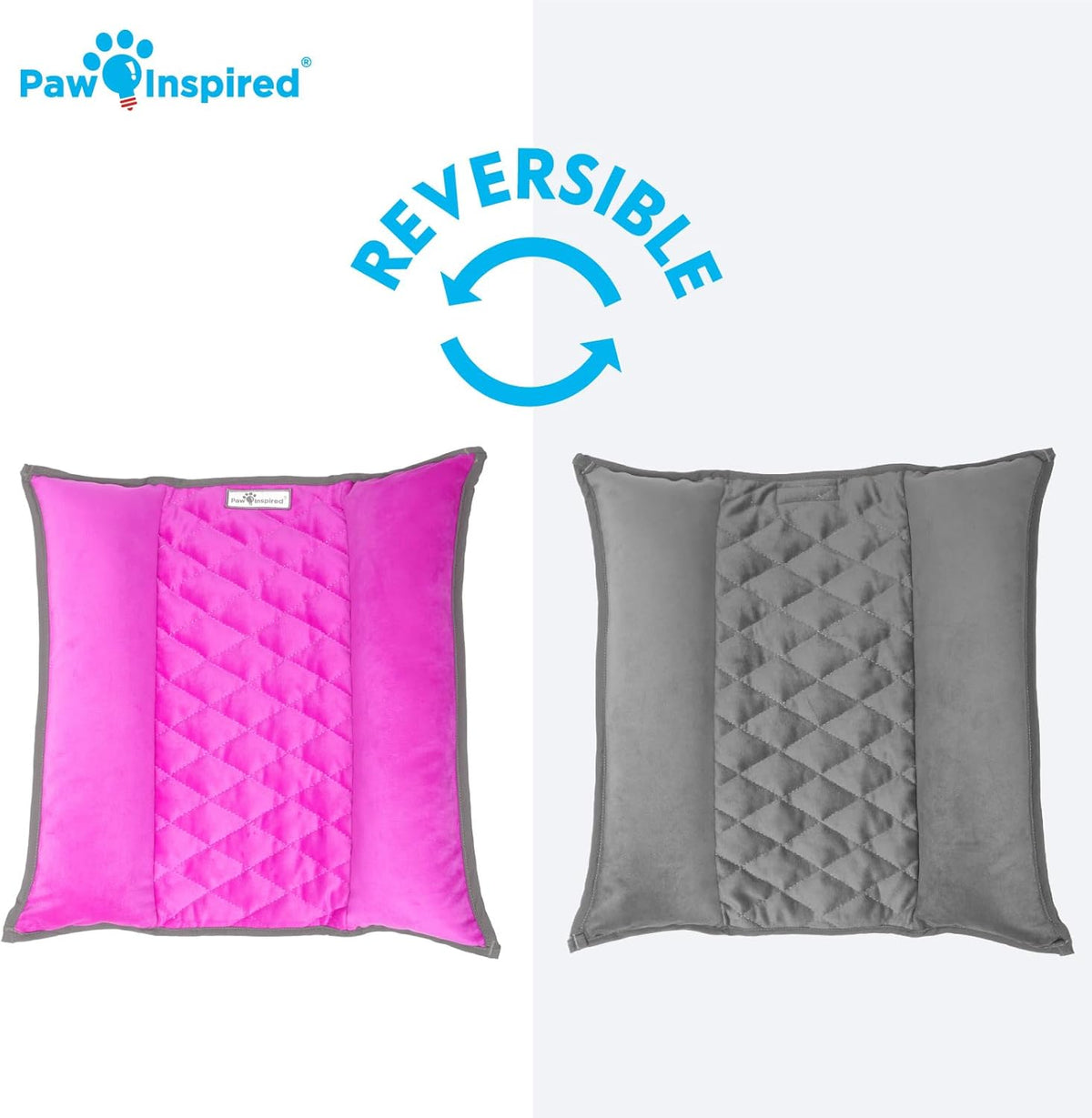 Paw Inspired Snuggle Bunny Bolster Bed for Rabbits, Cats, Dogs and Other Small Pets, Reversible