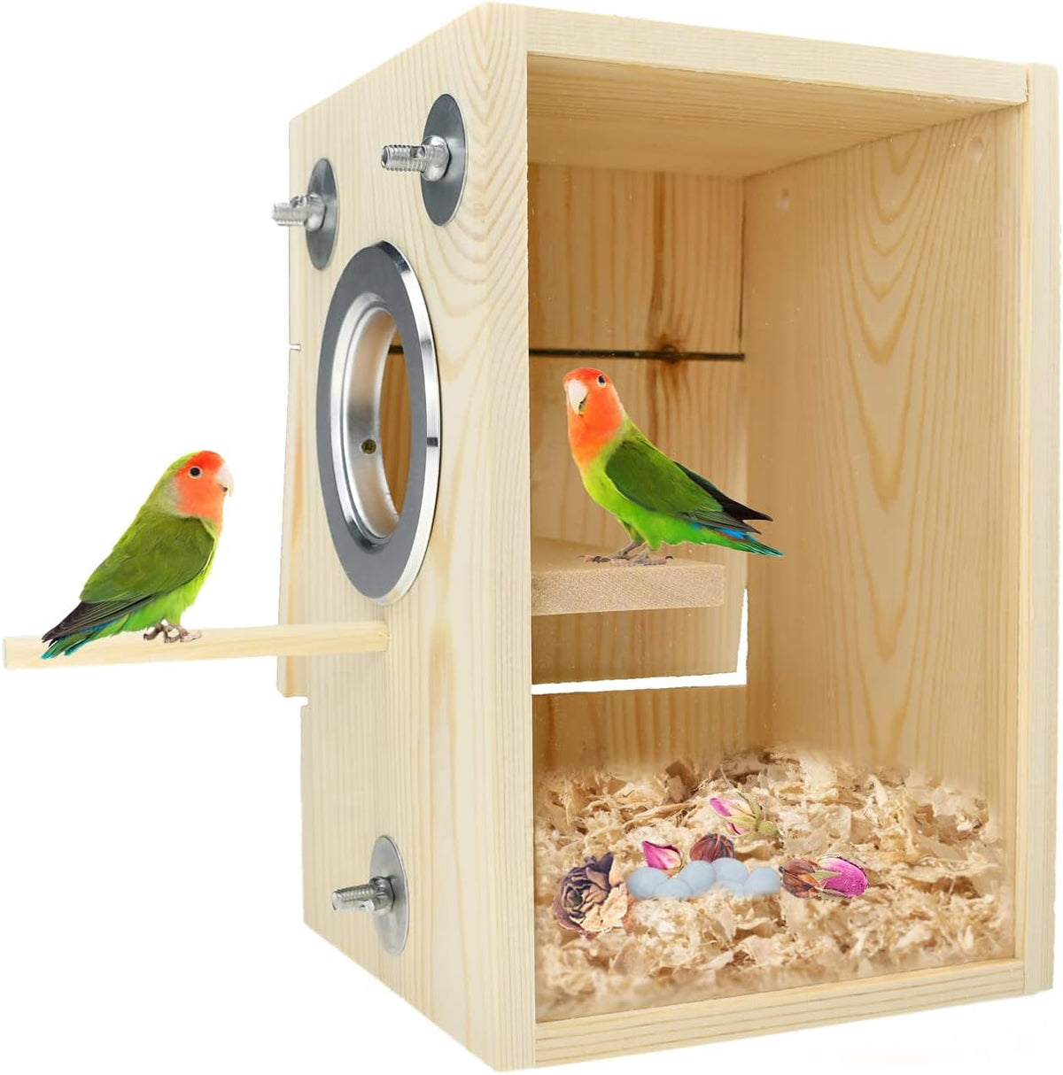 Bird Nest Box Parakeet Breeding Nest Box Bird Nest House Wooden Acrylic Transparent Breeding Box