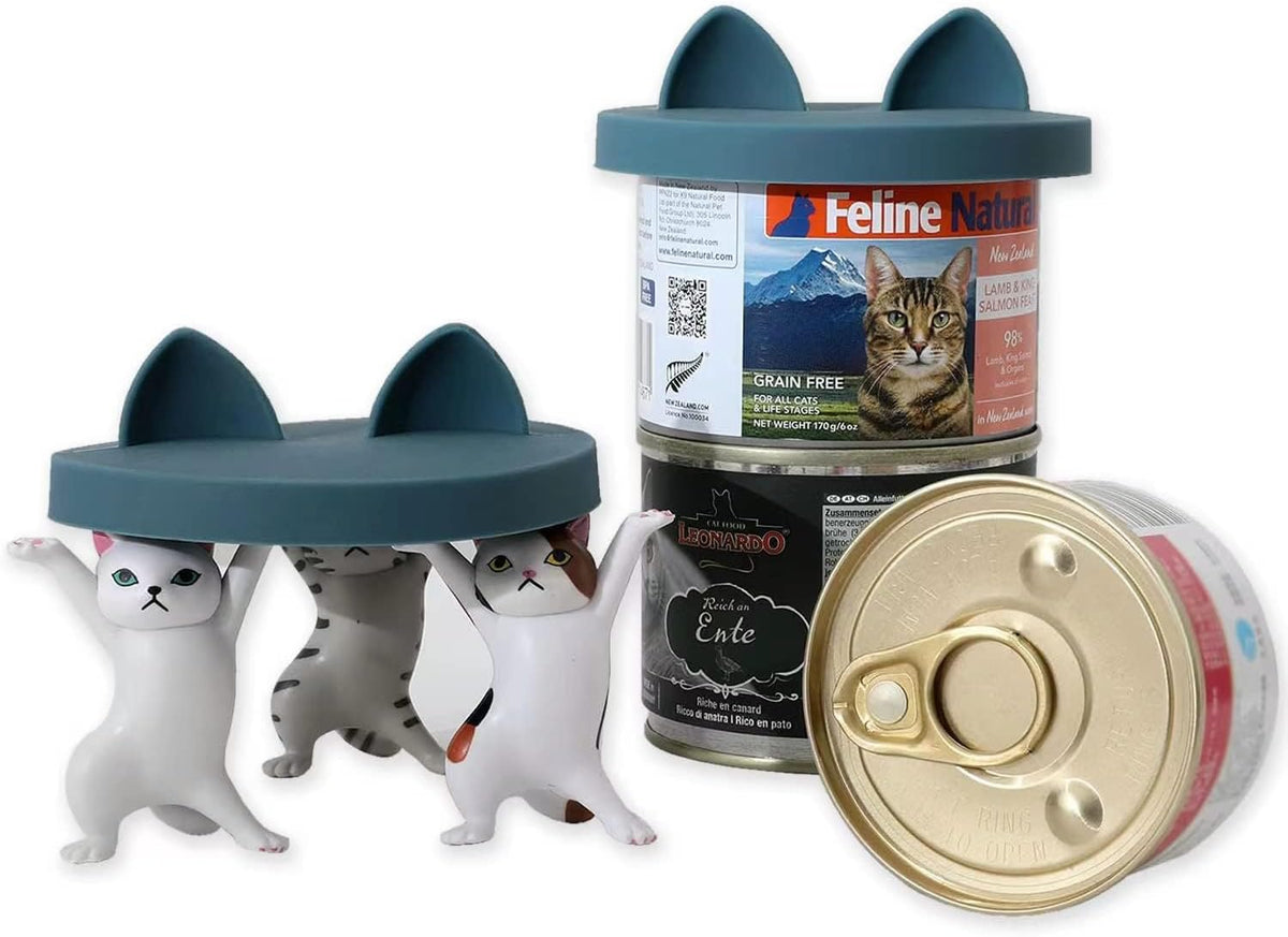 OHMO 2 Pack Dog Food Can Lids, (3,12, 14oz etc.) Universal Size BPA Free Silicone Covers for Cat