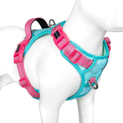 PHOEPET No Pull Dog Harness, Unique Colors Reflective Adjustable Dog Vest, with Soft Training
