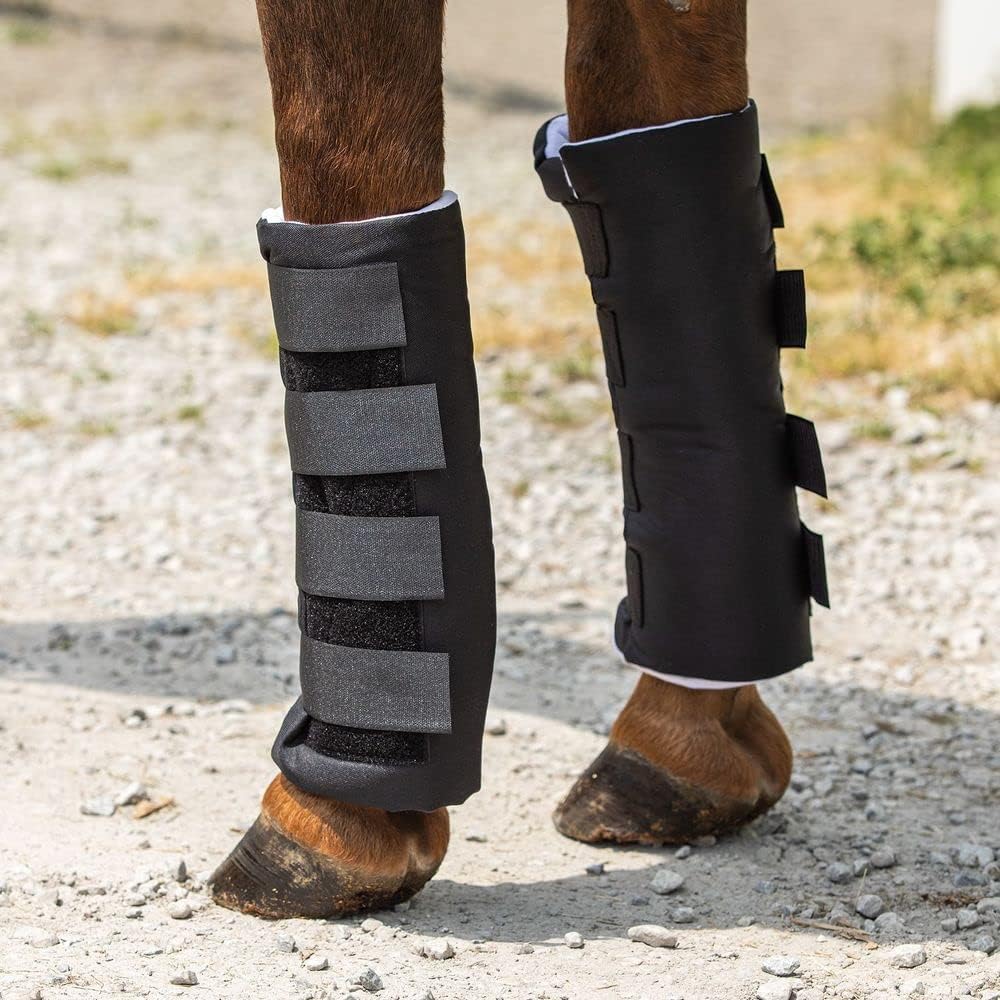 Dura-Tech Quick Wrap No Bow Leg Wraps for Horses | Size 14" | Color Navy | Exceptional Leg Coverage