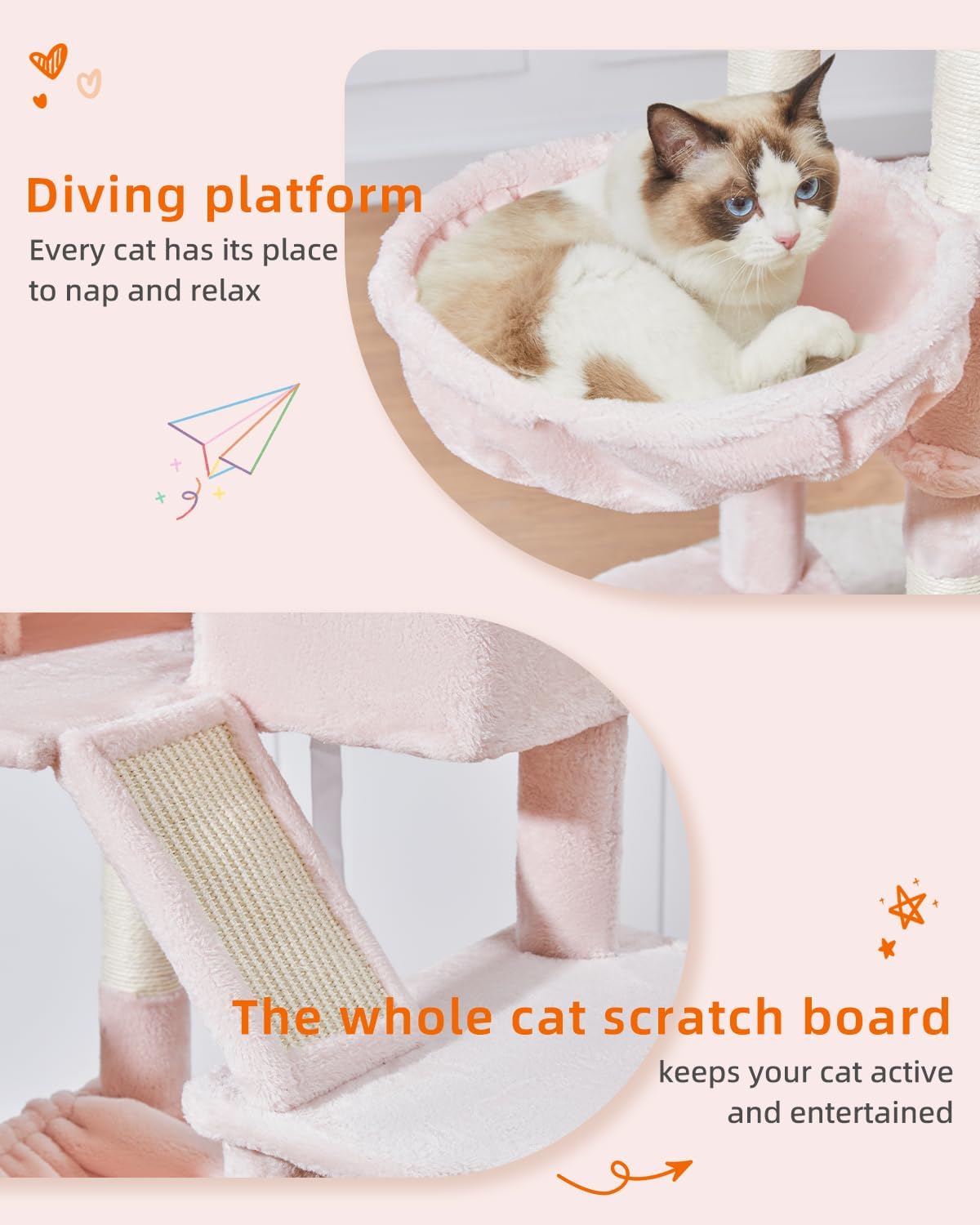 Taoqimiao Cat Tree 71-Inch, Cat Tower for Indoor Cats Large Adult, Multi-Level Large Cat Condo, 8