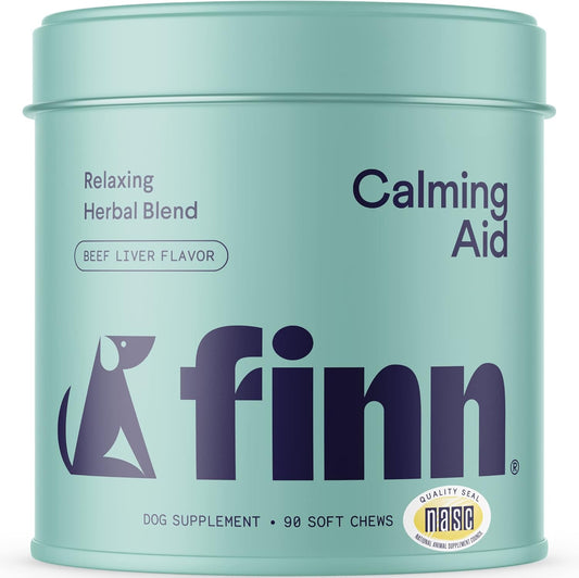 Finn Calming Aid for Dogs - Natural Calming Chews with Melatonin to Support Stress, Separation &