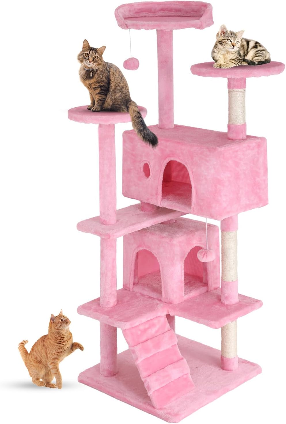 FDW Cat Tree 54in Cat Tower Multi-Level Durable Cat Scratching Post & Cozy Fun Cat Jumping Platform