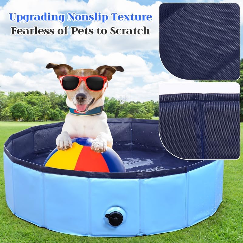 Foldable Dog Bath Swimming Pool Plastic Kiddie Pool Professional Tub Collapsible Grooming Bathtub