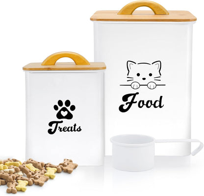 Cat Food Storage Container with Scoop, 2PCS Cat Food Storage Container with Lids Airtight, Cat