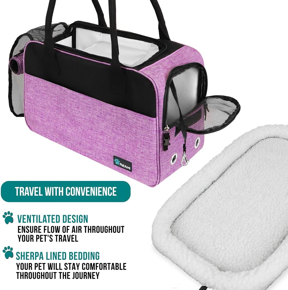 PetAmi Dog Purse Carrier for Small Dogs, Airline Approved Soft Sided Pet Carrier with Pockets