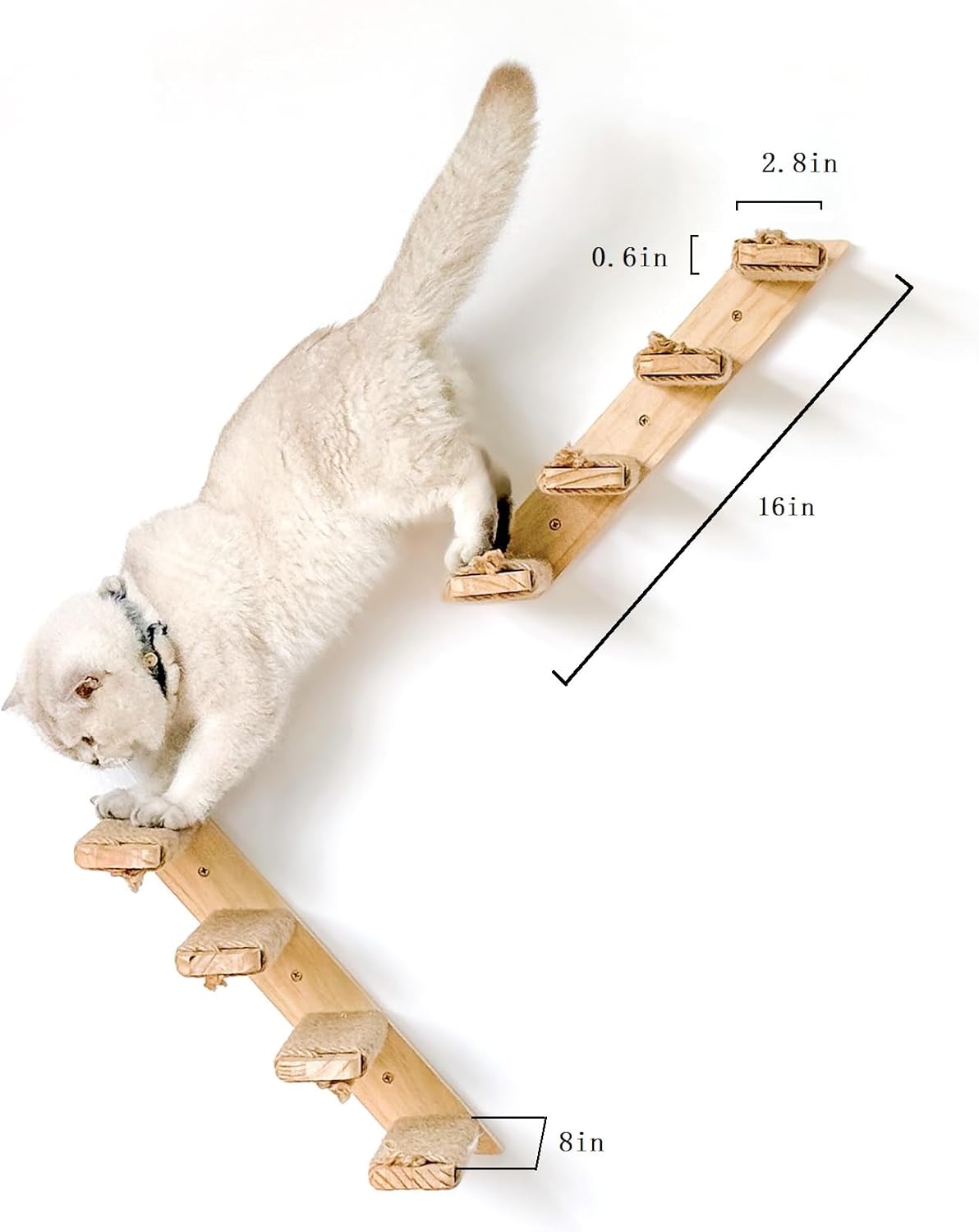 2 Pack 4 Steps Cat Wall Shelves Cat Stairs for Wall with Sisal Rope.Cat Wall Steps/Ladder Furniture
