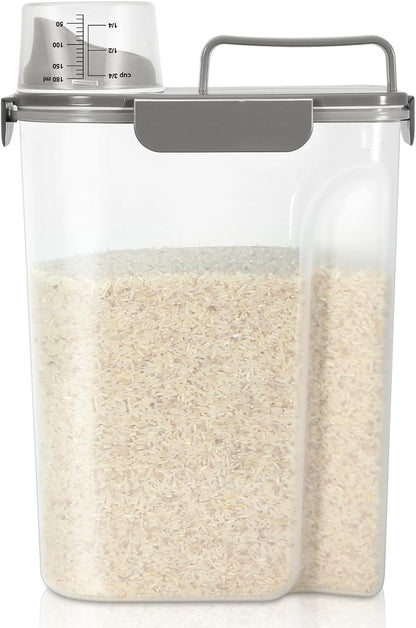 TBMax Airtight Rice Container 10 Lbs, Cereal Dispenser, Pet Cat Dog Food Storage Container, Plastic