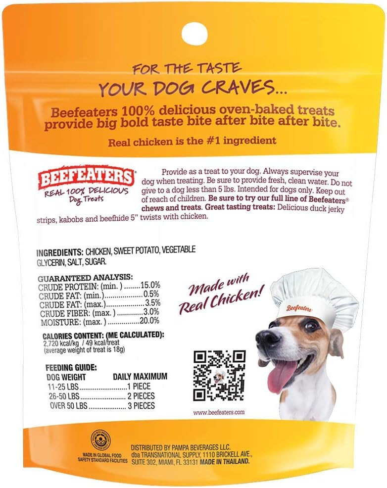 Beefeaters Sweet Potato Wrap with Chicken – Dog Treat. No Corn, Wheat, Soy or Gluten, Low Fat