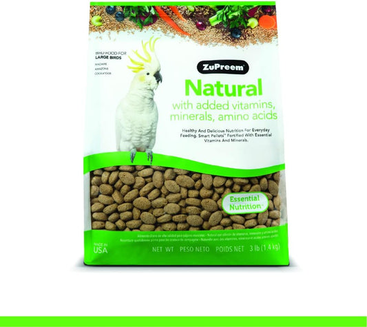 ZuPreem Natural Bird Food, Bird Feed Pellets for Amazons, Cockatoos & Macaws, ZuPreem Core