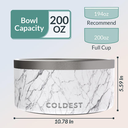 Coldest Dog Bowl - Anti Rust Metal, Non Slip, 3 Layers Insulated Stainless Steel Dog Bowls - Spill