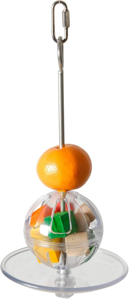 Featherland Paradise - Hanging Buffet Ball - Interactive Bird Toy and Treat Dispenser - Creative