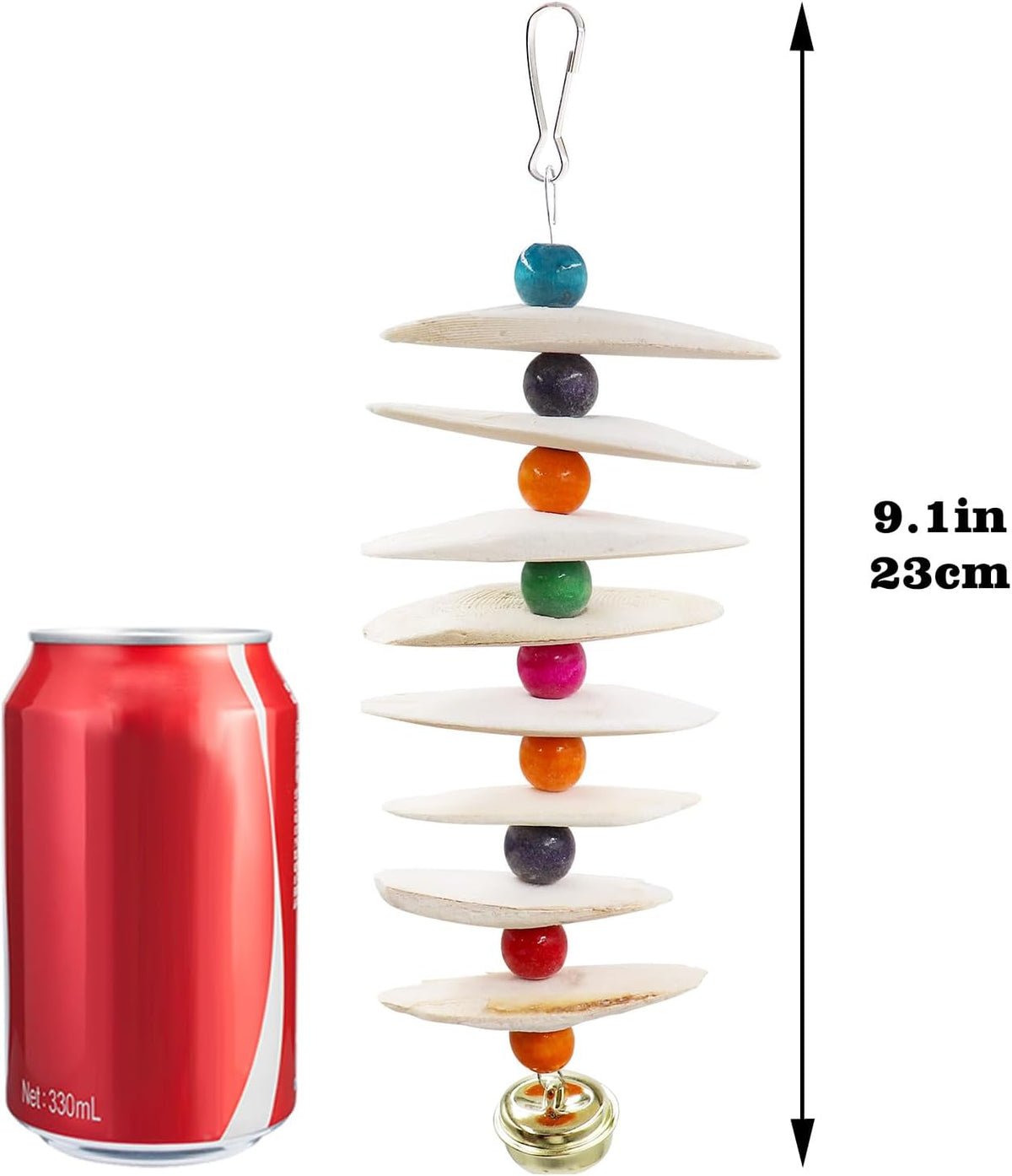 2 Pack Bird Toys with Cuttlebone, Parakeet Toys, Bird Beak Grinding Stone, Cage Accessories for