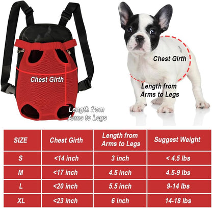 FEimaX Dog Carrier Backpack Pet Legs Out Front Cat Travel Bag, Adjustable Puppy Backpacks Carriers