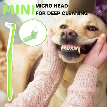 8 Pack Small Dog & Cat Toothbrush Kit, 360º Pet Toothbrush/Mini Head/Dual Head / 10000 Ultra-Soft