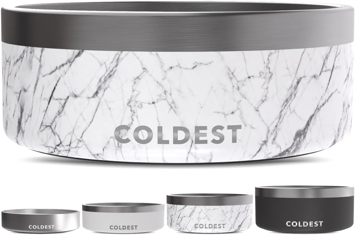 Coldest Dog Bowl - Anti Rust Metal, Non Slip, 3 Layers Insulated Stainless Steel Dog Bowls - Spill