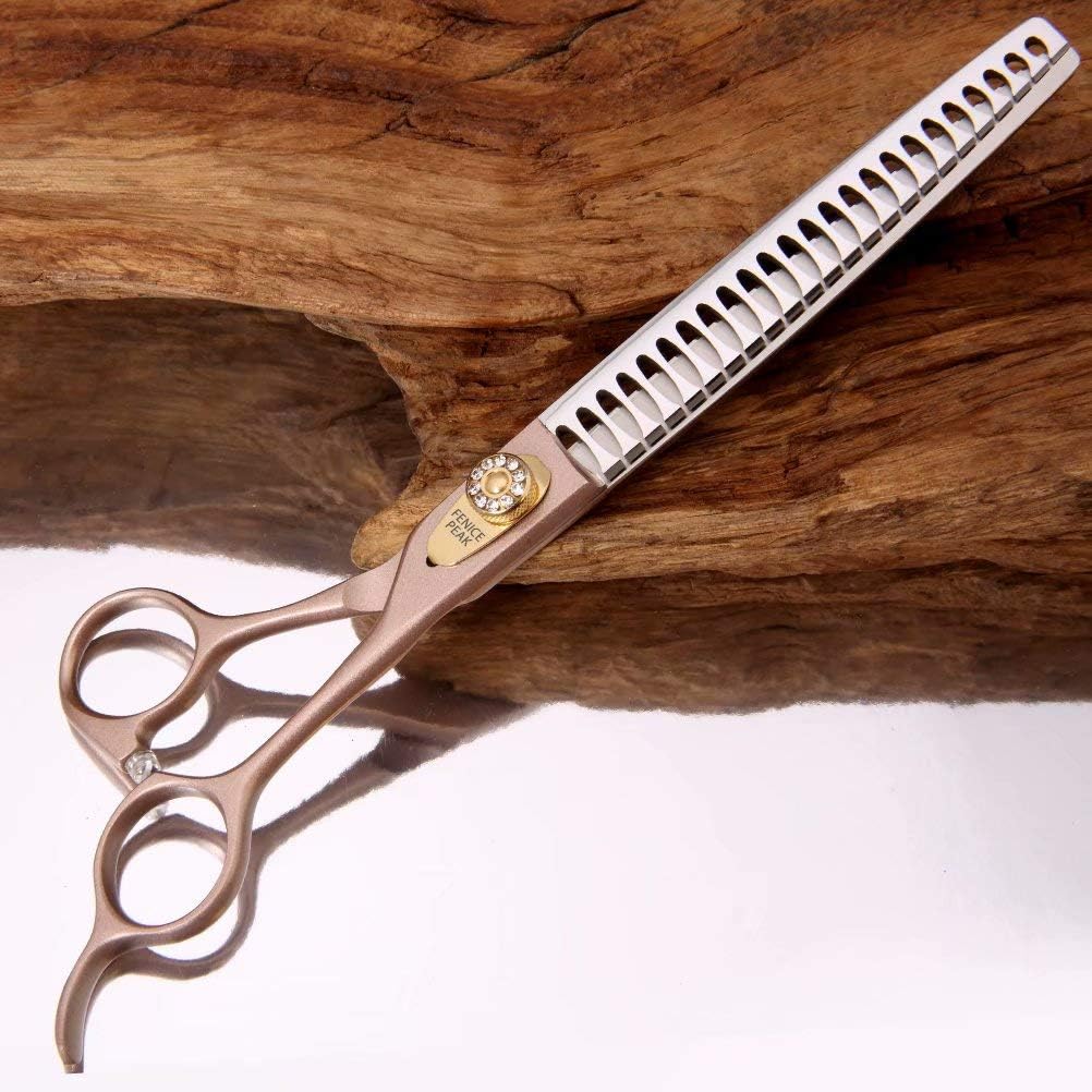 Fenice Peak Thinning Shears for Dogs and Cats Pet Grooming Scissors Chunkers Shears 440C Stainless