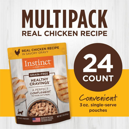 Instinct Healthy Cravings Grain Free Real Chicken Recipe Natural Wet Cat Food Topper by Nature's