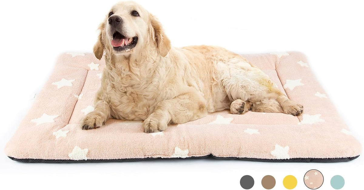 Mora Pets Dog Crate Pad Dog Kennel Bed Crate Mat for Large Dogs Washable Cute Star Pet Bed for Cage