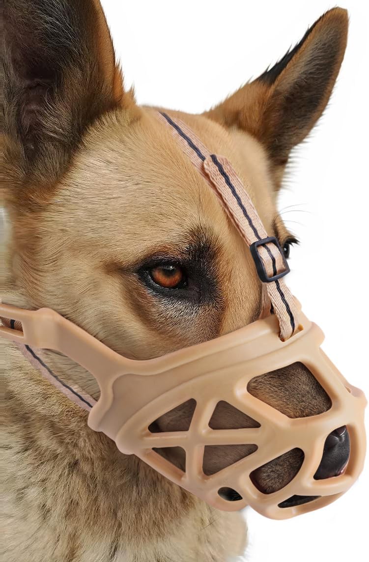 Mayerzon Dog Muzzle, Breathable Basket Muzzles for Small, Medium, Large and X-Large Aggressive Dogs