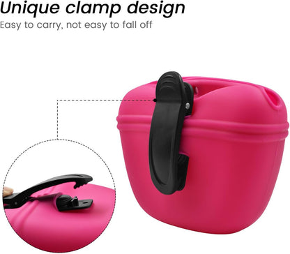 AUDWUD Silicone Dog Treat Pouch,Clip on Portable Training Container,Convenient Magnetic Buckle
