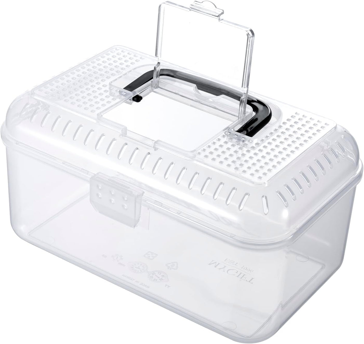 MyGift 9.5 x 6 Inch Clear Portable Insect Reptile Terrarium Tank with Black Carrying Handle
