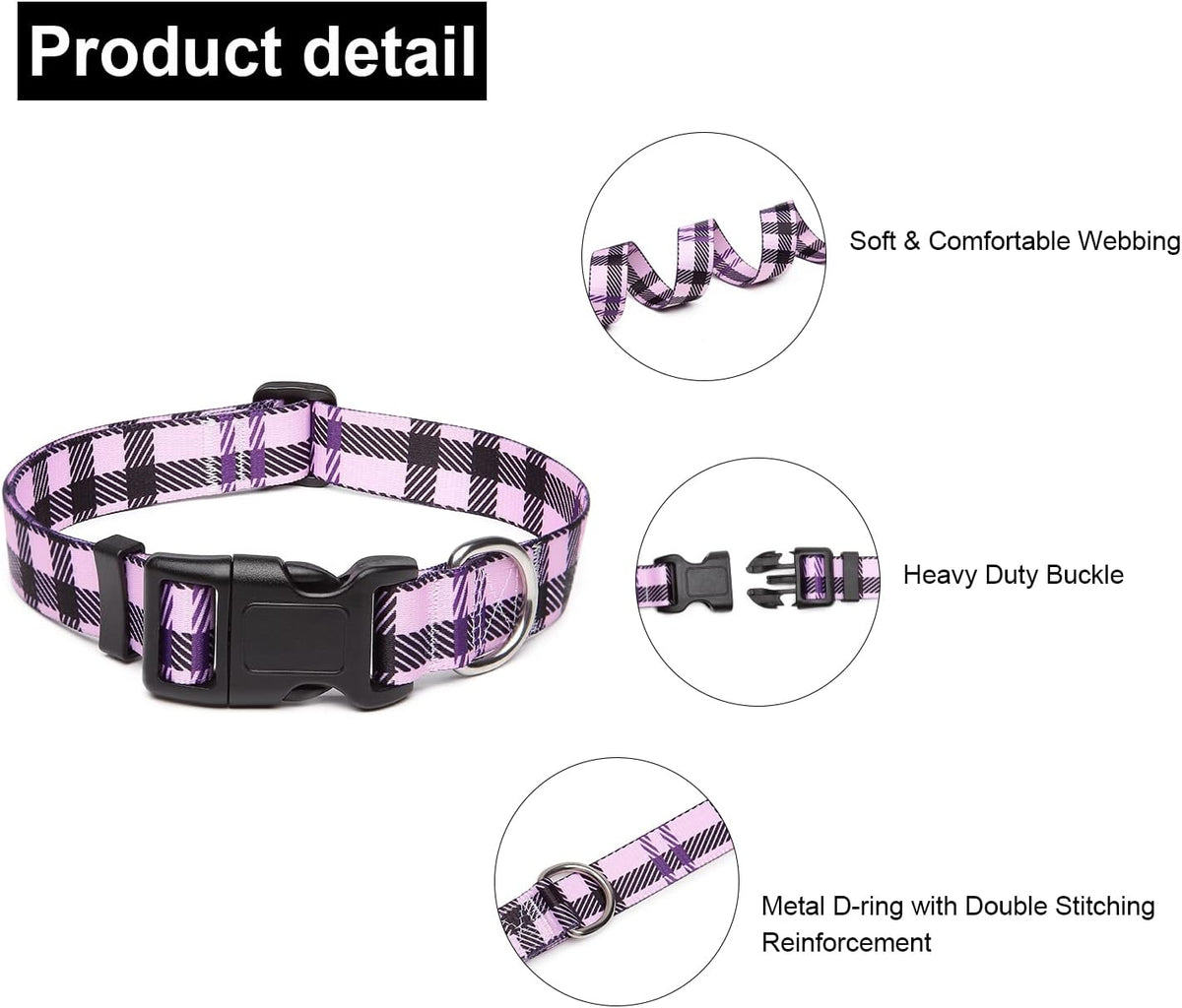 Mercano Adjustable Dog Collar - Special Design Patterns, Soft Nylon Comfortable Durable Pet Collar