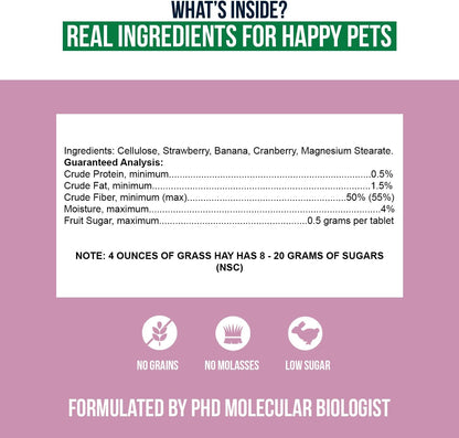 Sherwood Pet Health Snackies for Chinchillas, Rabbits & Guinea Pigs, Grain-Free, Real Fruit, Low