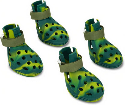Dog Shoes for Hot Pavement and Snow, Silicone Dog Booties for Small Medium Large Dogs, Waterproof