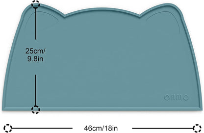 OHMO - Cat Food Mat, Silicone Pet Feeding Mat for Floor Non-Skid Waterproof Dog Water Bowl Tray