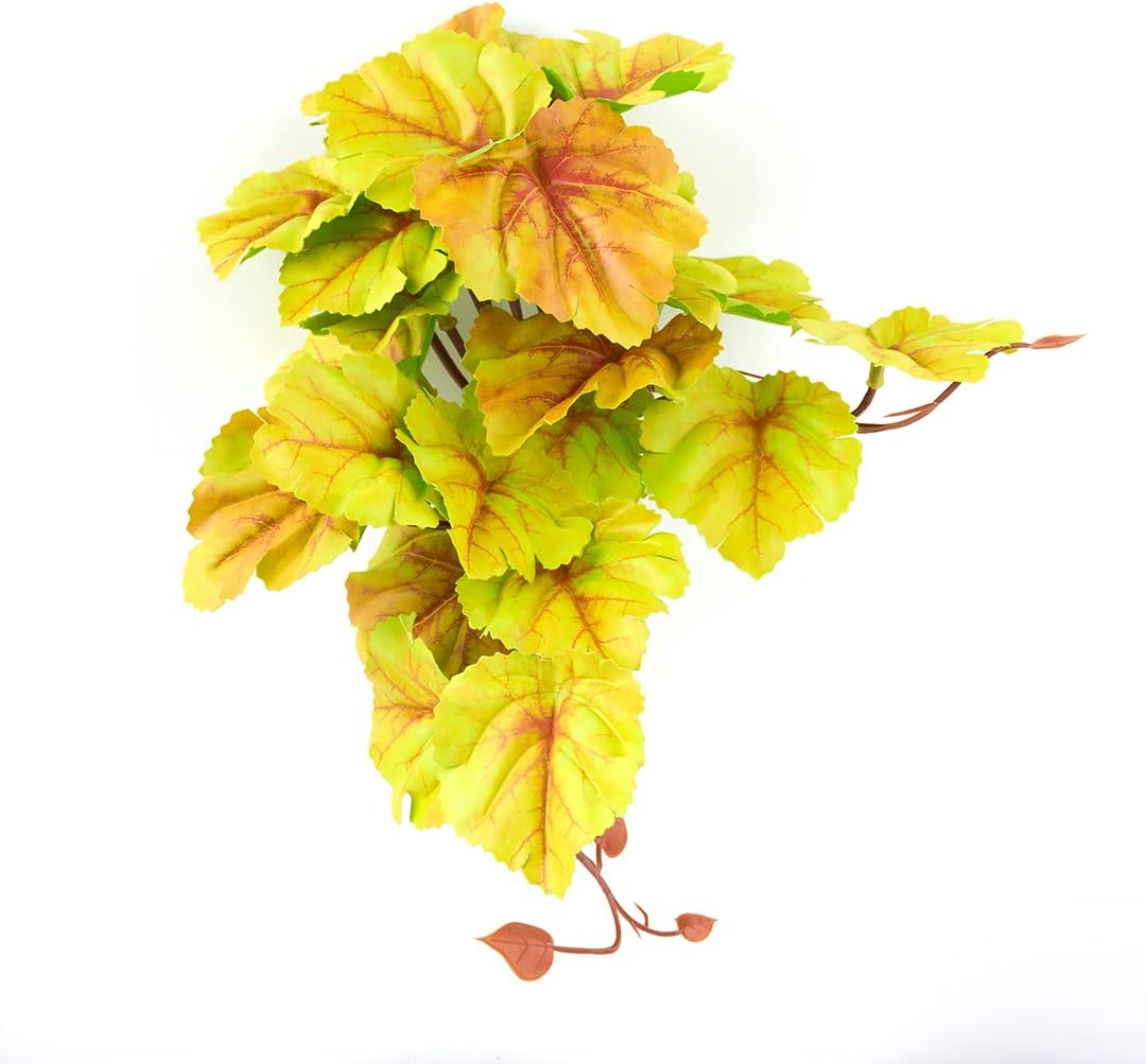 Reptile Plants for Terrarium, Amphibian Habitat Decor Artificial Hanging Plants with Suction Cup