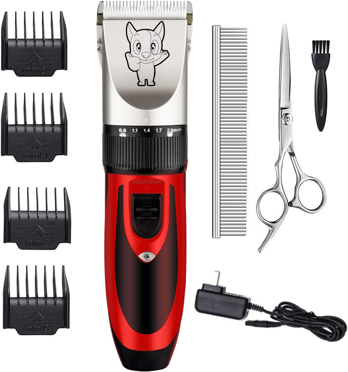 Dog Grooming Kit Clippers, Low Noise, Electric Quiet, Rechargeable, Cordless, Pet Hair Thick Coats