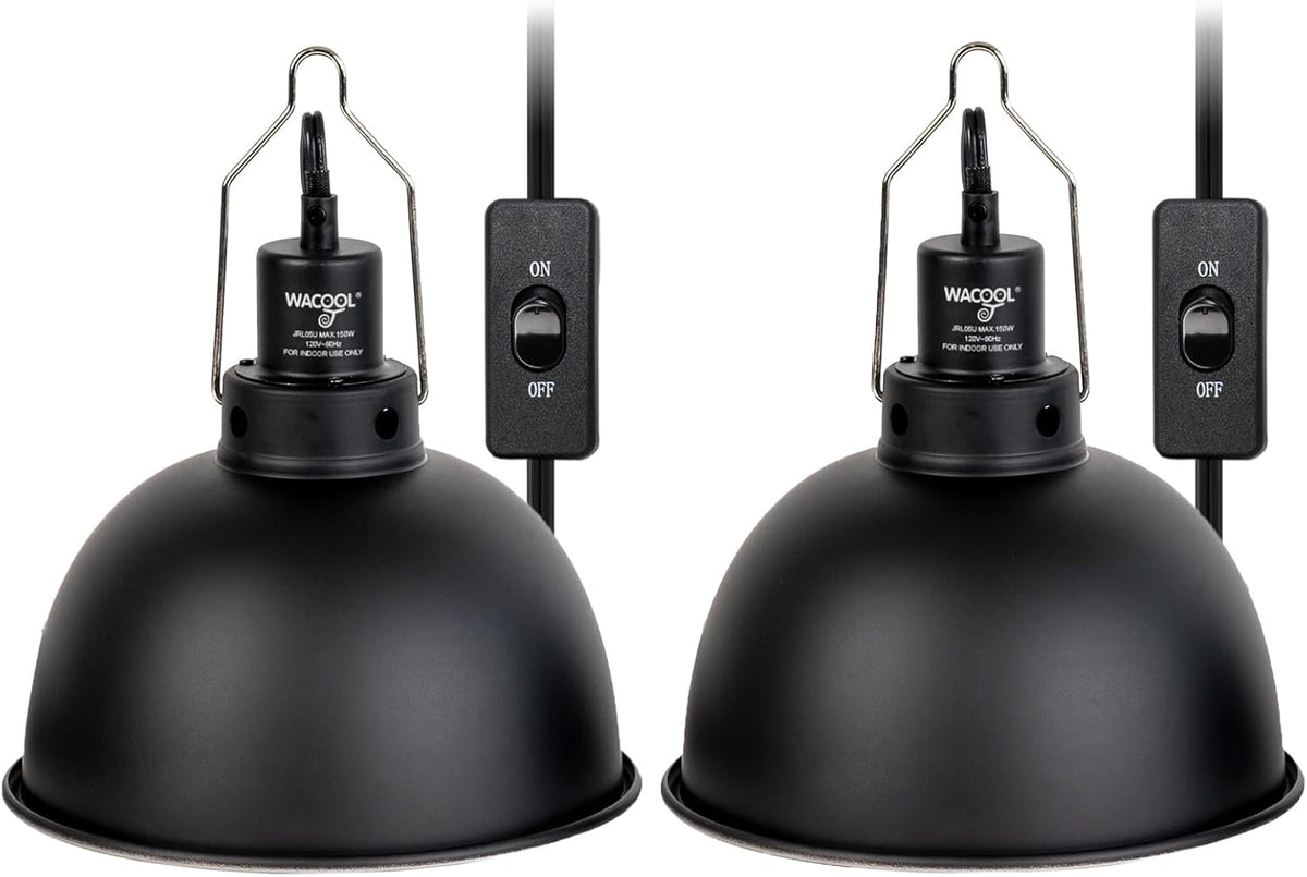 Reptile Light Fixture 2 Pack, 8.5 in Deep Dome Reptile Heat Lamp Fixture, Optical Reflection