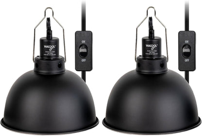 Reptile Light Fixture 2 Pack, 8.5 in Deep Dome Reptile Heat Lamp Fixture, Optical Reflection